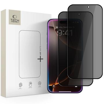Proteggi schermo in vetro temperato iPhone 16 Pro Max/17 Pro Max Tech-Protect Glass Spy+ Privacy - 2 pz. - Nero