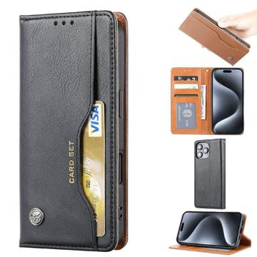 Portafoglio con set di carte per iPhone 16 Pro Max - Nero
