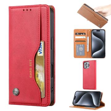 Portafoglio con set di carte per iPhone 16 Pro Max - Red