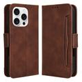 Custodia a portafoglio per iPhone 16 Pro Max - Marrone