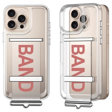 Custodia con cinturino GKK per iPhone 16 Pro Max - Pink / Transparent