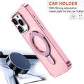 Custodia ibrida iPhone 16 Pro Max Glitter con supporto - Compatibile con MagSafe - Rosa