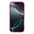 Custodia TPU antiurto per iPhone 16 Pro Max con motivo a cuore e bordi rialzati - Rosa caldo