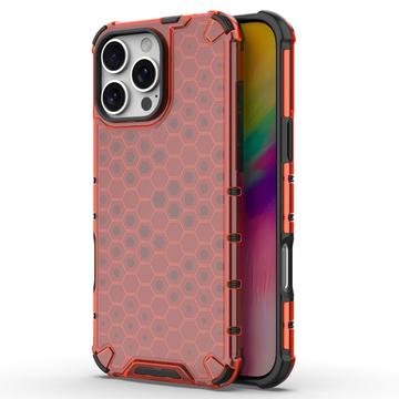 Custodia Ibrida Honeycomb Armored per iPhone 16 Pro Max - Rossa