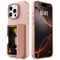 Custodia ibrida per iPhone 16 Pro Max con specchio nascosto e slot per schede
