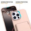 Custodia ibrida per iPhone 16 Pro Max con specchio nascosto e slot per schede - rosa
