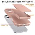 Custodia ibrida per iPhone 16 Pro Max con specchio nascosto e slot per schede - rosa