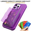 Custodia ibrida per iPhone 16 Pro Max con specchio nascosto e slot per schede - viola