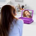 Custodia ibrida per iPhone 16 Pro Max con specchio nascosto e slot per schede - viola
