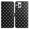 Custodia a portafoglio per iPhone 16 Pro Max con motivo a pois