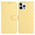 Custodia a portafoglio per iPhone 16 Pro Max con motivo a pois - Giallo