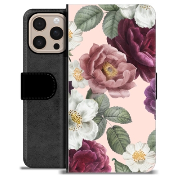 iPhone 16 Pro Max Custodia Portafoglio - Fiori Romantici