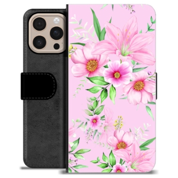 iPhone 16 Pro Max Custodia Portafoglio - Fiori ad Acquerello