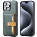 Custodia in Stile Retrò con Portafoglio per iPhone 16 Pro Max - Verde