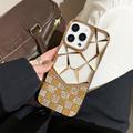Custodia iPhone 16 Pro Max con motivo diamante geometrico e strass - Oro