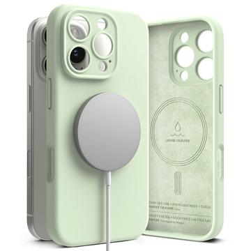 Custodia MagSafe in silicone liquido Ringke per iPhone 16 Pro Max - Menta morbida
