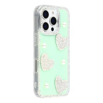 Custodia ibrida iPhone 16 Pro Max Amore scintillante e perla
