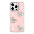 Custodia ibrida iPhone 16 Pro Max Amore scintillante e perla - Rosa