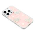 Custodia ibrida iPhone 16 Pro Max Amore scintillante e perla - Rosa