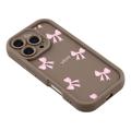 Custodia elegante in TPU antiurto per iPhone 16 Pro Max con bordi rialzati - Marrone / Arco