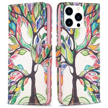 Custodia a Portafoglio Wonder Series per iPhone 16 Pro Max - Albero Colorato