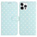 Custodia a portafoglio per iPhone 16 Pro con motivo a pois - Blu