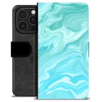 iPhone 16 Pro Custodia Portafoglio - Marmo Blu