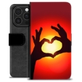 iPhone 16 Pro Custodia Portafoglio - Siluetta del Cuore