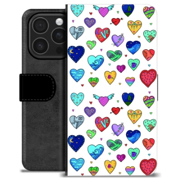 iPhone 16 Pro Custodia Portafoglio - Cuori