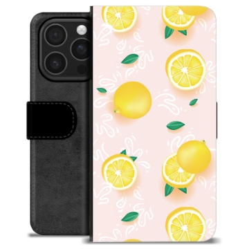 iPhone 16 Pro Custodia Portafoglio - Motivo Limone