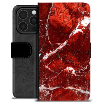 iPhone 16 Pro Custodia Portafoglio - Marmo Rosso