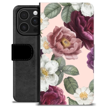 iPhone 16 Pro Custodia Portafoglio - Fiori Romantici
