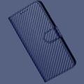 iPhone 16 Pro Custodia Premium a portafoglio con cinturino - Struttura in fibra di carbonio - Blu carbonio