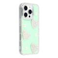 Custodia ibrida iPhone 16 Pro Amore scintillante e perla - Verde
