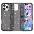 Custodia Ibrida Serie Stylish Glitter per iPhone 16 Pro - Nera