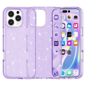 Custodia Ibrida Serie Stylish Glitter per iPhone 16 Pro - Viola
