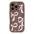 Custodia elegante in TPU antiurto per iPhone 16 Pro con bordi rialzati - Marrone / Grande fiocco