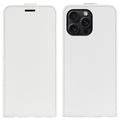 Custodia Flip Verticale con Slot per Schede per iPhone 16 Pro - Bianca