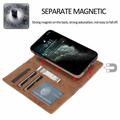 Custodia a portafoglio 2 in 1 in stile vintage per iPhone 16 Pro con coperchio rimovibile - Marrone