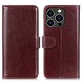 Custodia a portafoglio con chiusura magnetica per iPhone 16 Pro - Marrone
