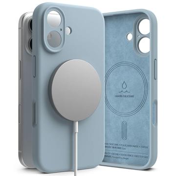 Custodia MagSafe in silicone liquido Ringke per iPhone 16 - Blu