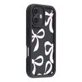 Custodia antiurto in TPU per iPhone 16 con bordi rialzati - Nera / Grande fiocco