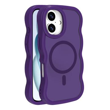 Custodia ibrida magnetica con bordo ondulato per iPhone 16 - Viola