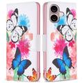 Custodia a Portafoglio Wonder Series per iPhone 16 - Farfalle