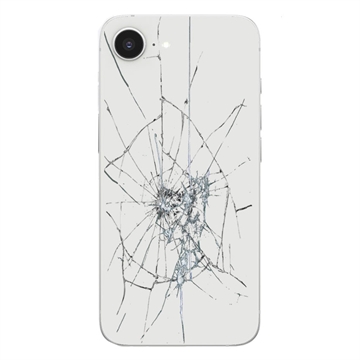 Riparazione della cover posteriore di iPhone 16e - Solo vetro - Bianco