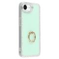 Custodia ibrida iPhone 16e CrystalGlow con supporto ad anello - Verde