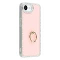 Custodia ibrida iPhone 16e CrystalGlow con supporto per anello - Rosa