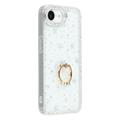 Custodia ibrida iPhone 16e CrystalGlow con supporto per anello - Stelle / Trasparente