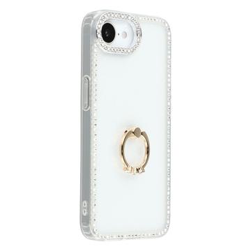 Custodia ibrida iPhone 16e CrystalGlow con supporto per anello - Trasparente