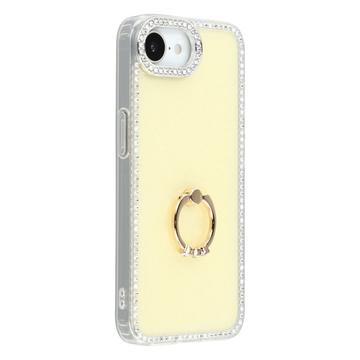 Custodia ibrida iPhone 16e CrystalGlow con supporto per anello - Gialla